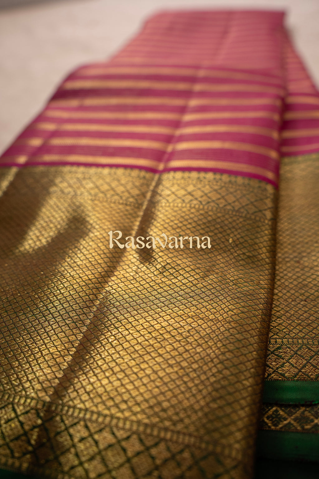 Rani Pure Silk Kanchipuram Pattu Saree with Green Border