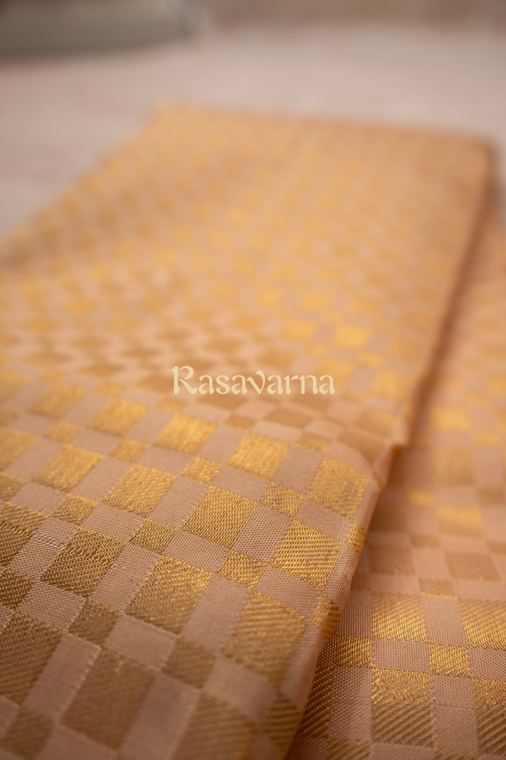 Cream Pure Silk Kanchipuram Pattu Saree with Green Border