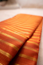 Rust Pure Silk Kanchipuram Pattu Saree with Chocolate Border