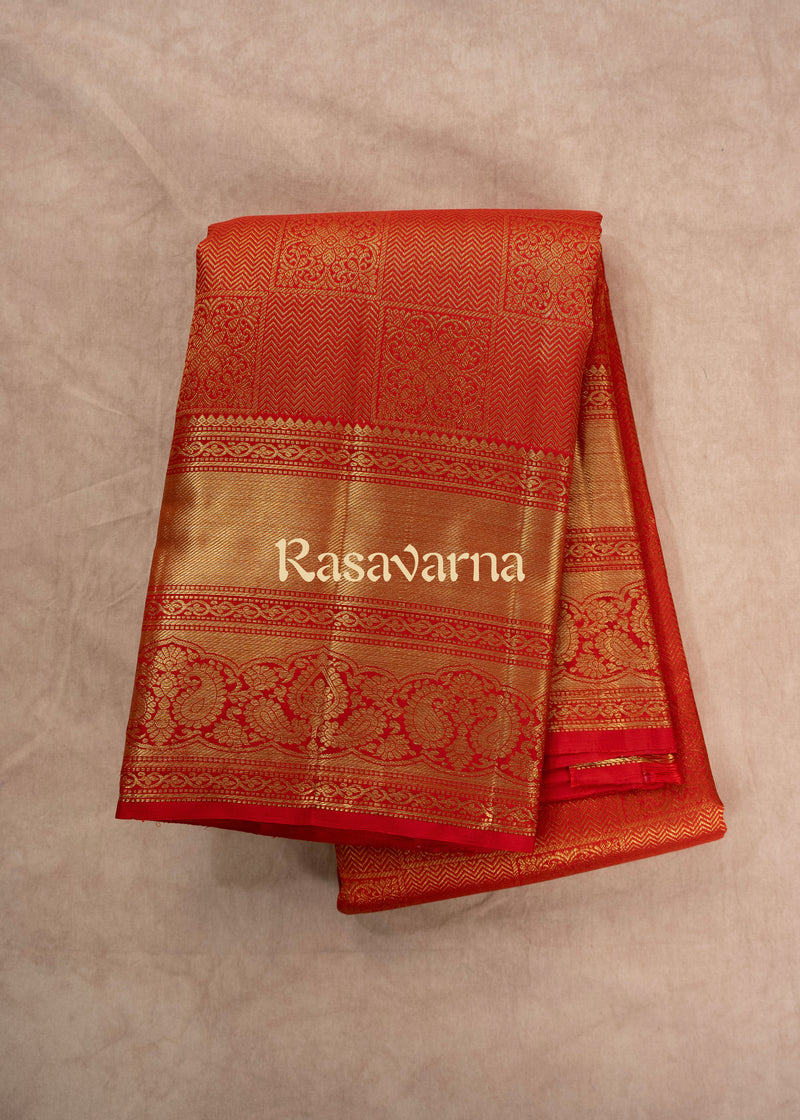 Red Pure Silk Kanchipuram Pattu Saree