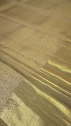Half White Pure Silk Kanchipuram Pattu Saree with Half White Border