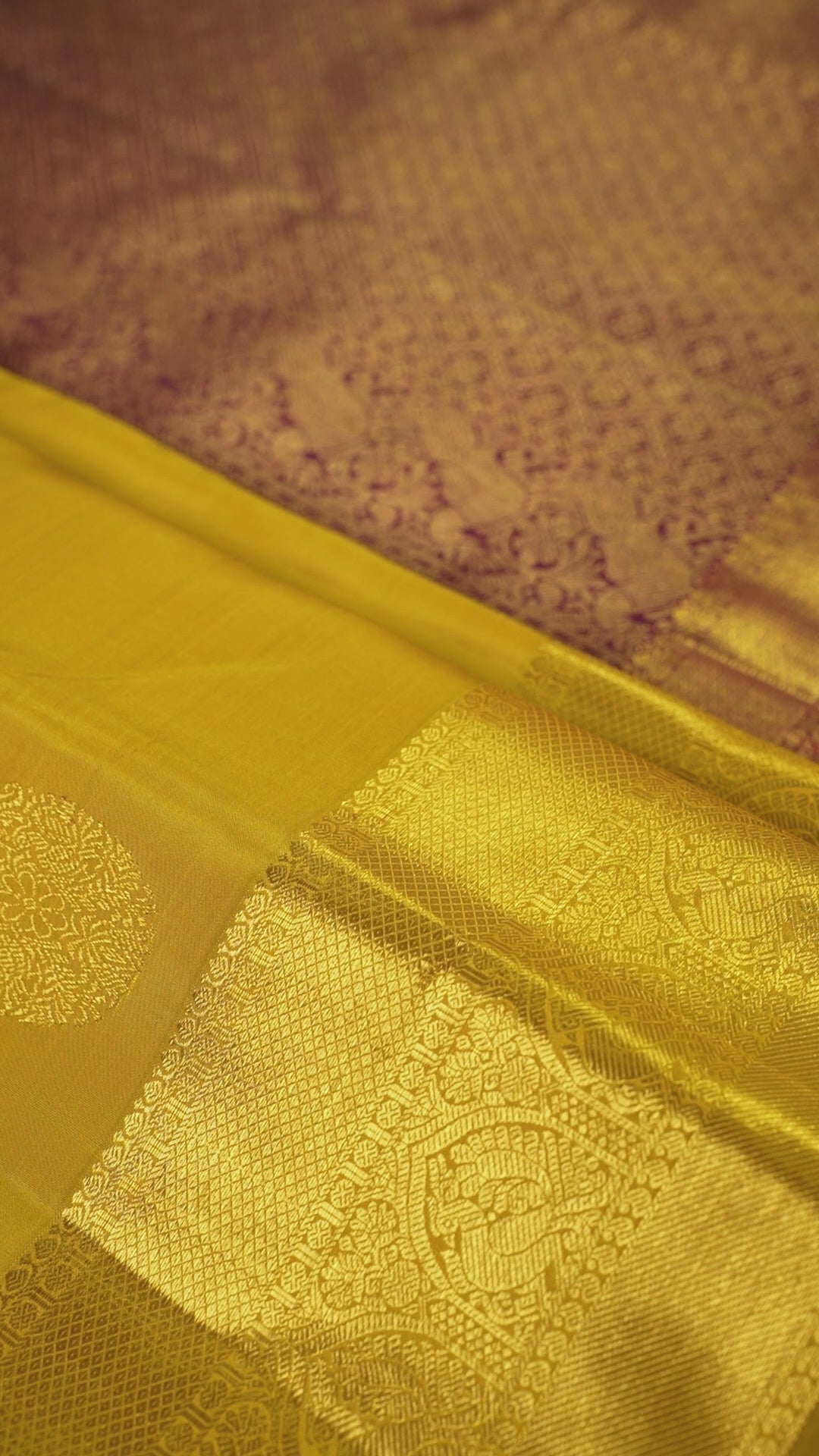 Mustard Gold Pure Silk Kanchipuram Pattu Saree with Mustard Gold Border