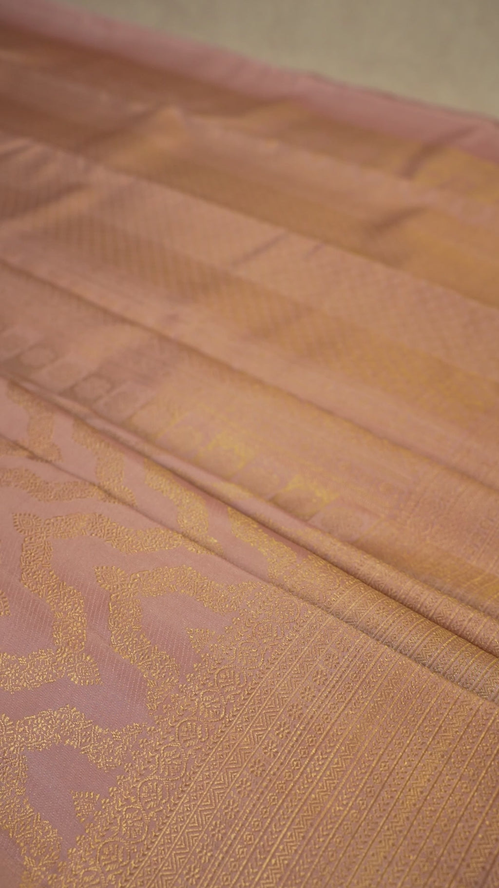 Beige Pure Silk Kanchipuram Pattu Saree with Beige Border