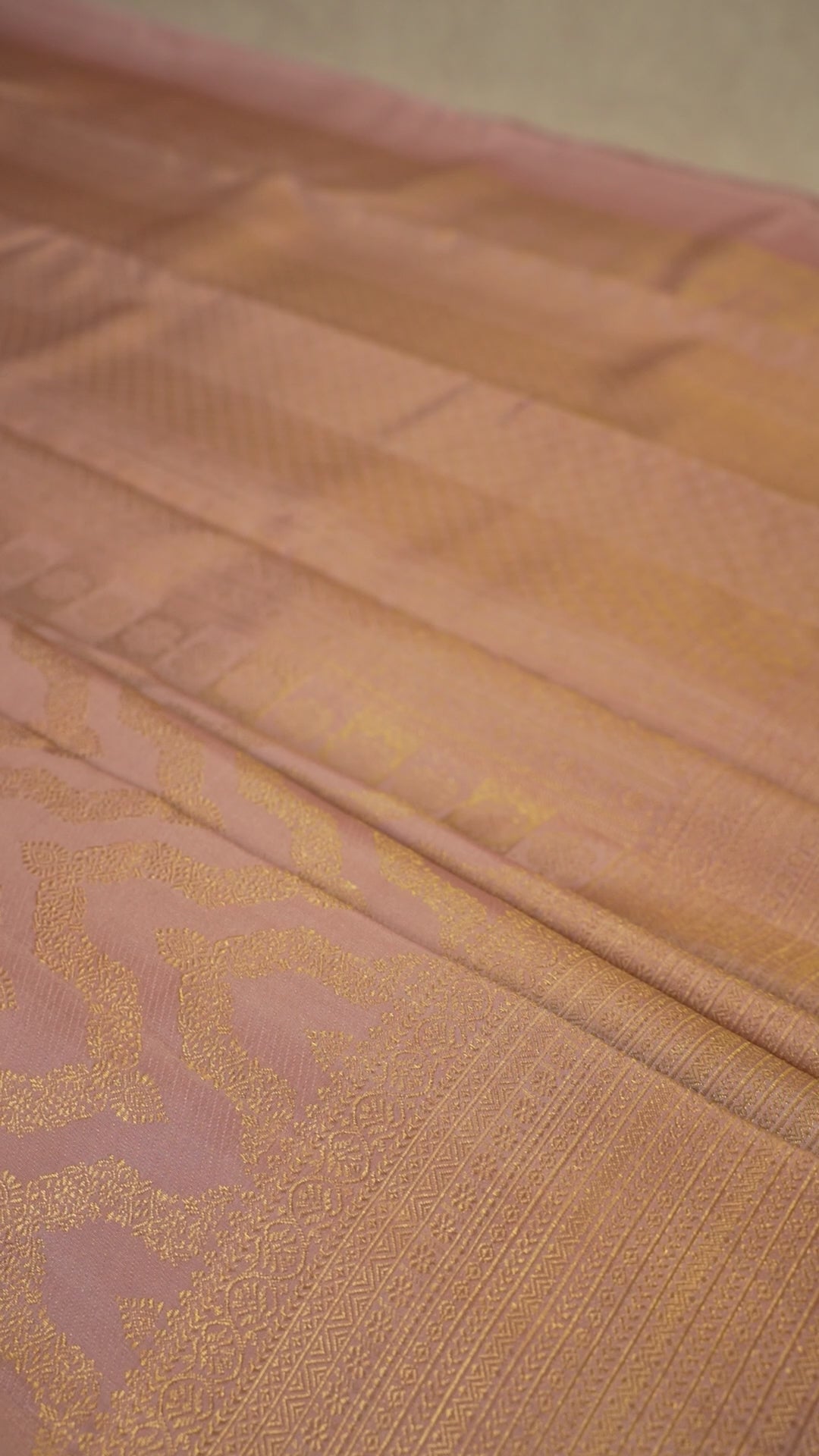 Beige Pure Silk Kanchipuram Pattu Saree with Beige Border