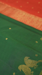 Bottle Green Pure Silk Kanchipuram Pattu Saree