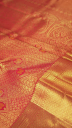 Orange Pure Silk Kanchipuram Pattu Saree with Orange Border