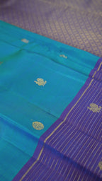 Blue Pure Silk Kanchipuram Pattu Saree with Royal Blue Border