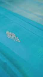 Blue & Green Pure Silk Kanchipuram Pattu Saree