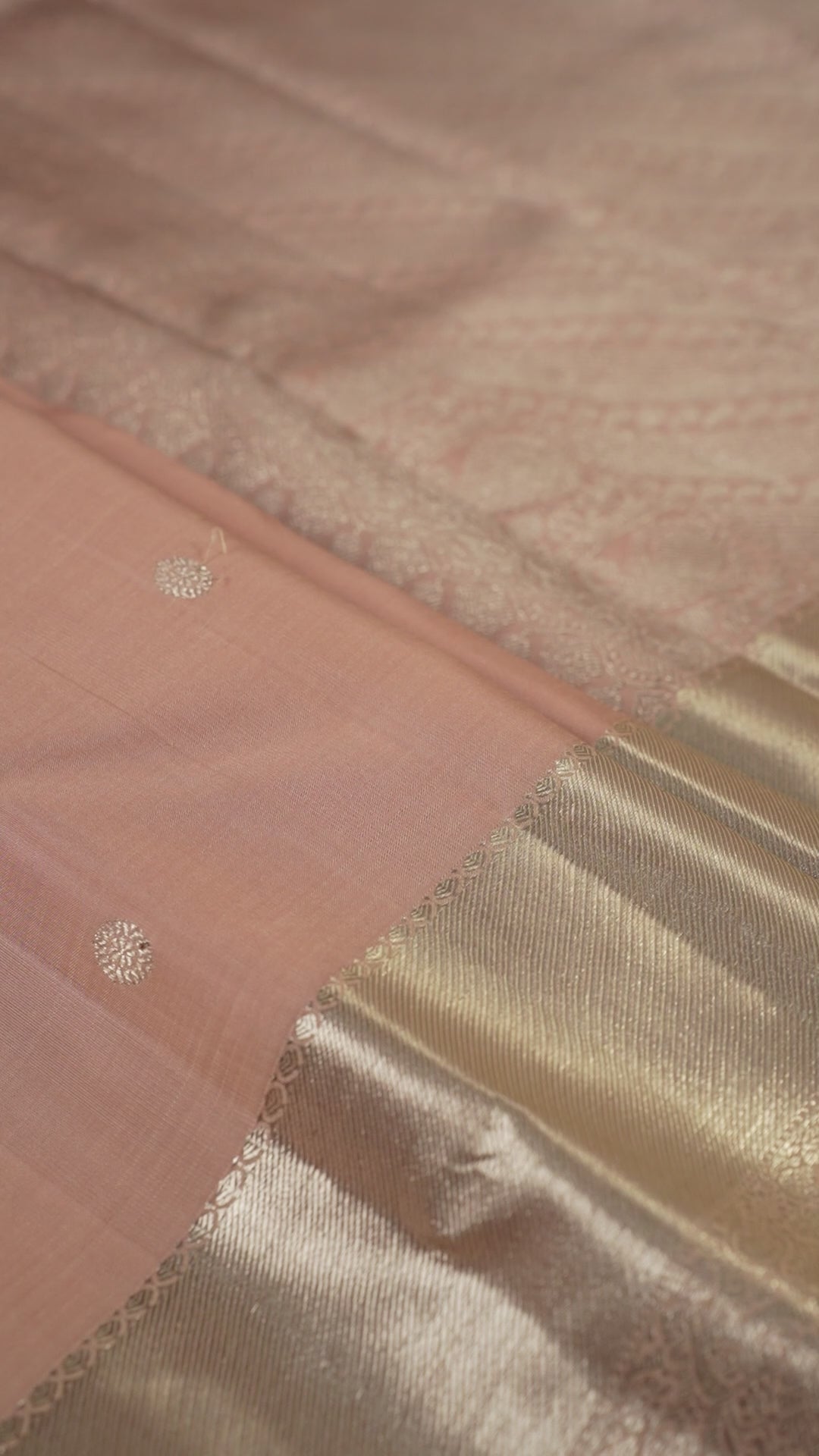 Baby Pink Pure Silk Kanchipuram Pattu Saree with Baby Pink Border