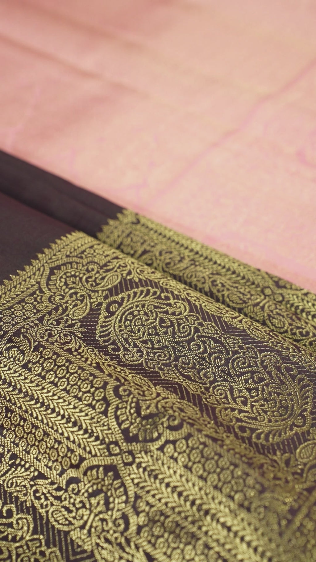 Chocolate Pure Silk Kanchipuram Pattu Saree with Chocolate Border