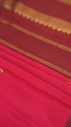 Red Pure Silk Kanchipuram Pattu Saree with Maroon Border