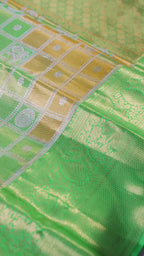 Yellow Pure Silk Kanchipuram Pattu Saree with Green Border