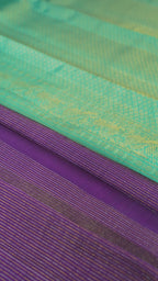 Violet Pure Silk Kanchipuram Pattu Saree with Violet Border