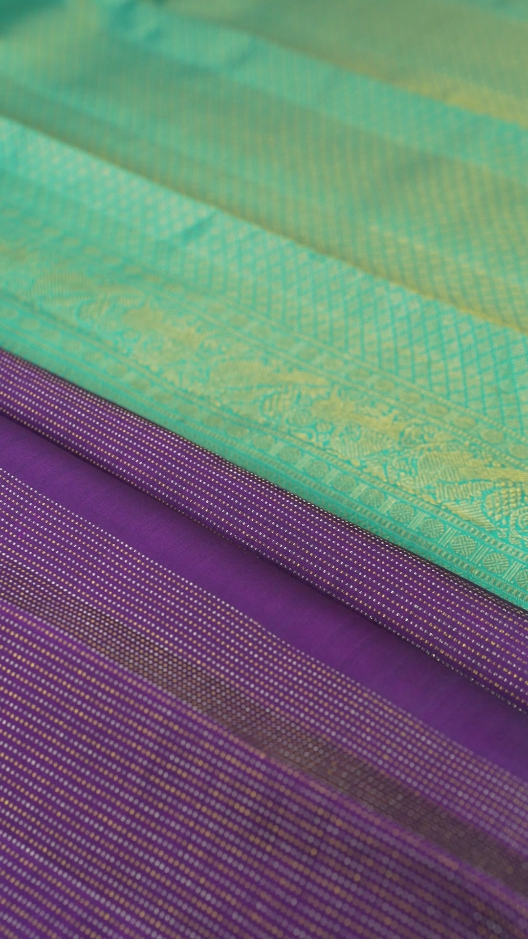 Violet Pure Silk Kanchipuram Pattu Saree with Violet Border